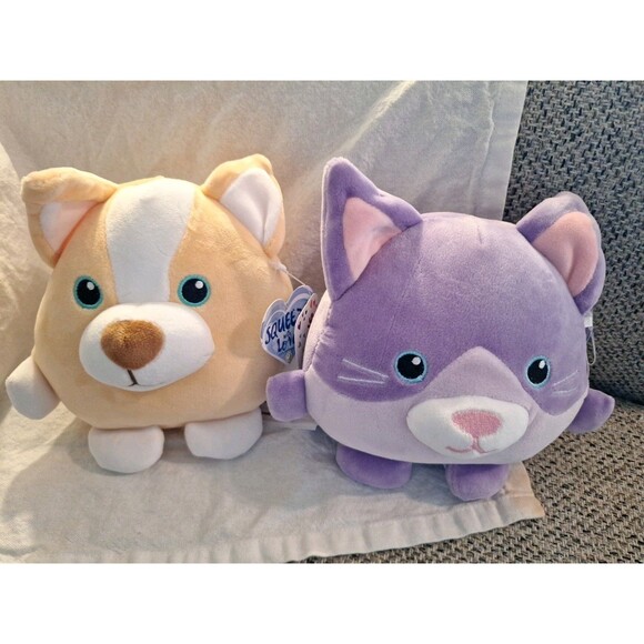 Claire’s - Animal Adventures - Squeeze with Love‎ - Purple Cat and Yellow Dog - Picture 1 of 10